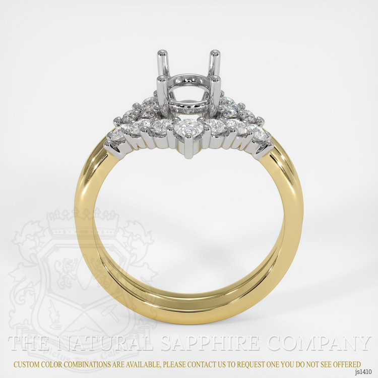 18K White & Yellow Accent Stones Ring Setting