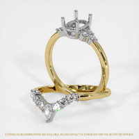 18K White & Yellow Accent Stones Ring Setting Image