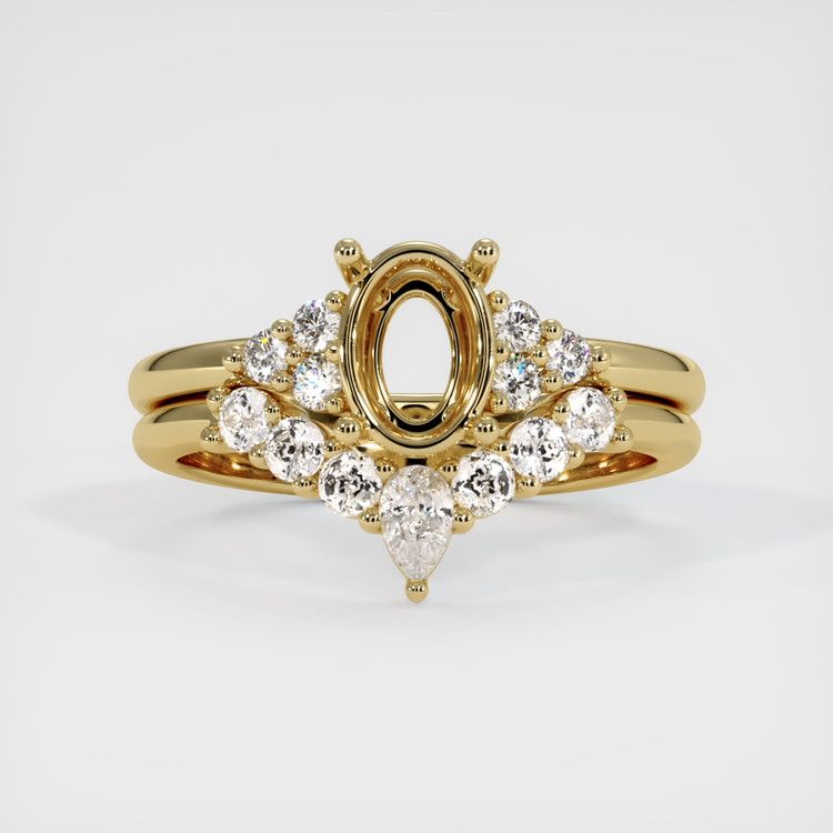 14K Yellow Gold Accent Stones Ring Setting