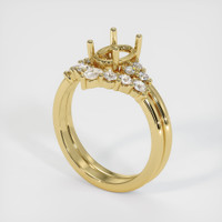 Wedding Set Emerald Ring 1.23 Ct., 18K Yellow Gold Combination Setting
