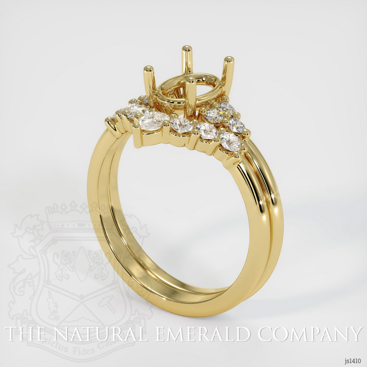 Wedding Set Emerald Ring 1.23 Ct., 18K Yellow Gold