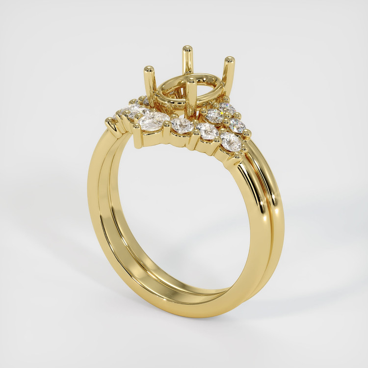 18K Yellow Gold Accent Stones Ring Setting