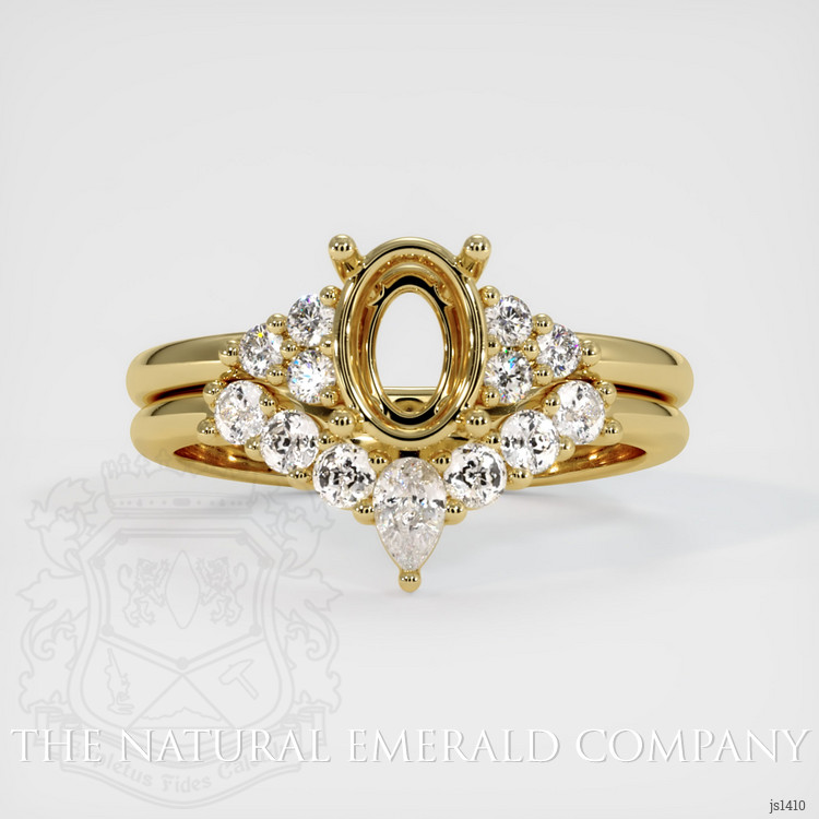 18K Yellow Gold Accent Stones Ring Setting