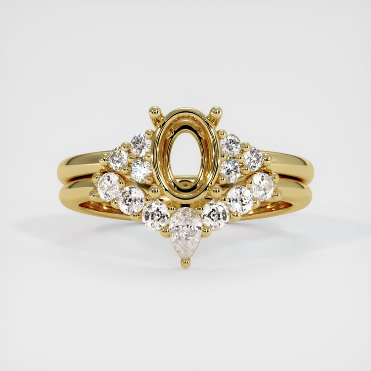 18K Yellow Gold Accent Stones Ring Setting