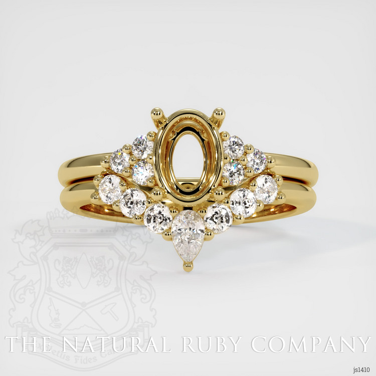 18K Yellow Gold Accent Stones Ring Setting