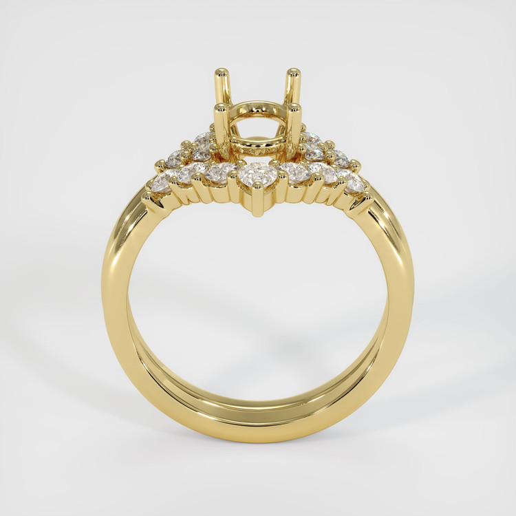 18K Yellow Gold Accent Stones Ring Setting