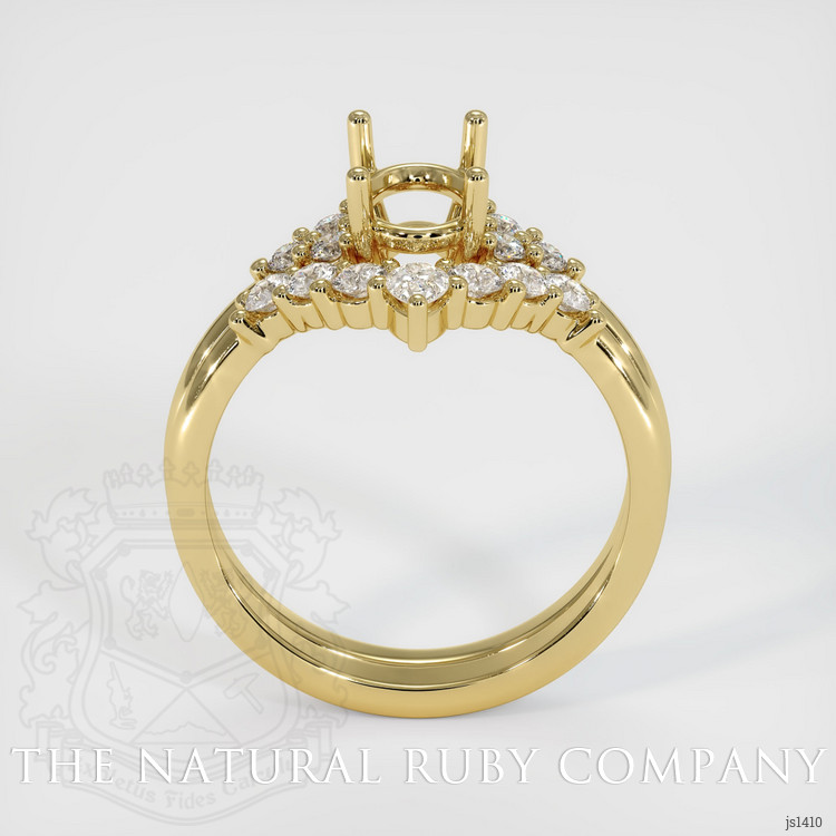 18K Yellow Gold Accent Stones Ring Setting