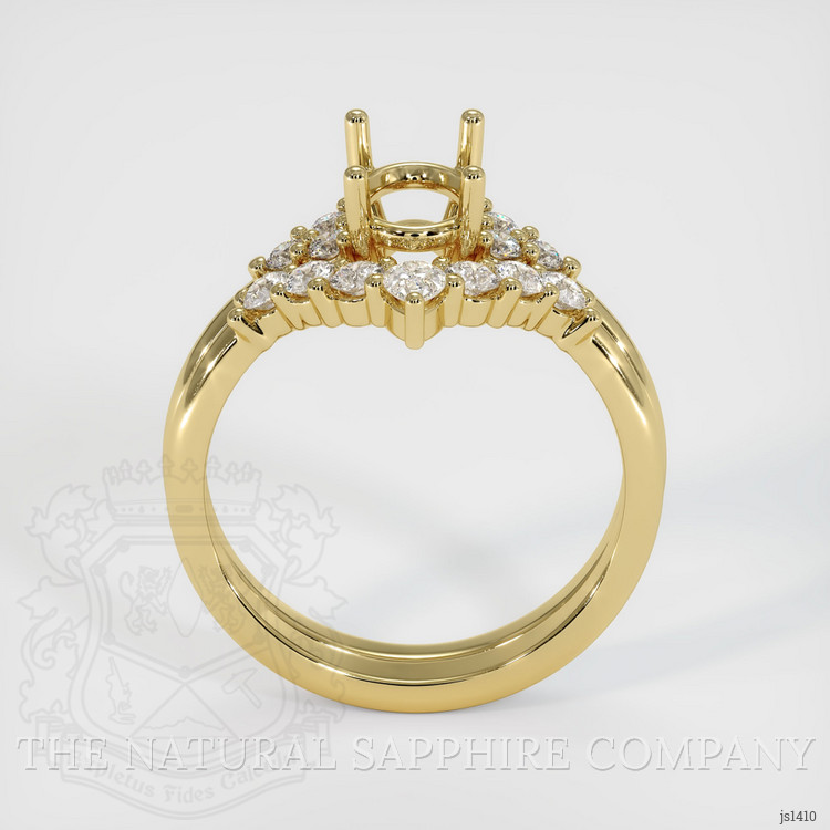 18K Yellow Gold Accent Stones Ring Setting