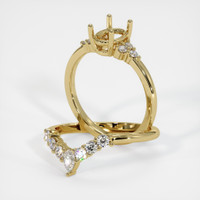 18K Yellow Gold Accent Stones Ring Setting Image