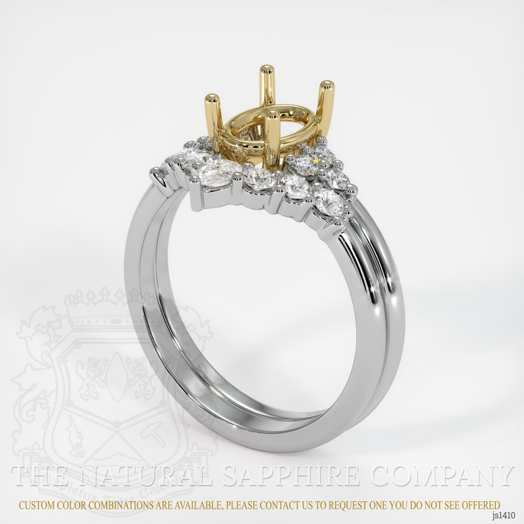 14K Yellow & White Accent Stones Ring Setting