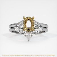 14K Yellow & White Accent Stones Ring Setting Image
