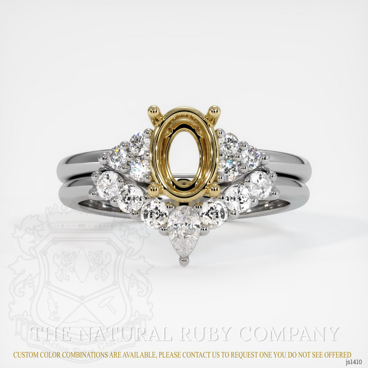 14K Yellow & White Accent Stones Ring Setting