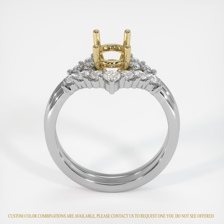 14K Yellow & White Accent Stones Ring Setting