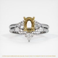 18K Yellow & White Accent Stones Ring Setting Image