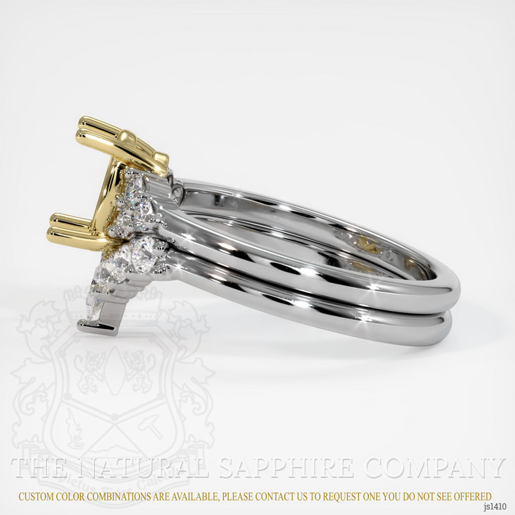 18K Yellow & White Accent Stones Ring Setting
