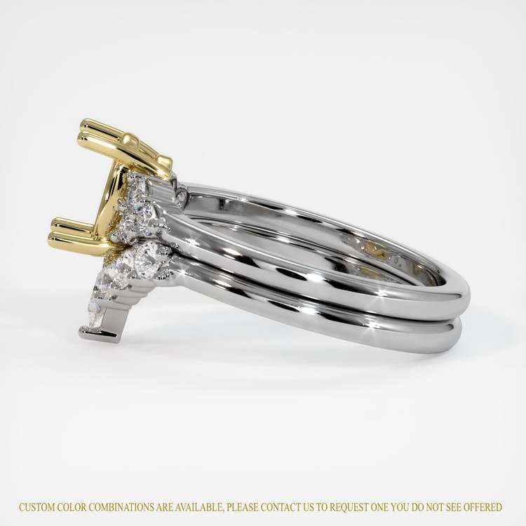 18K Yellow & White Accent Stones Ring Setting