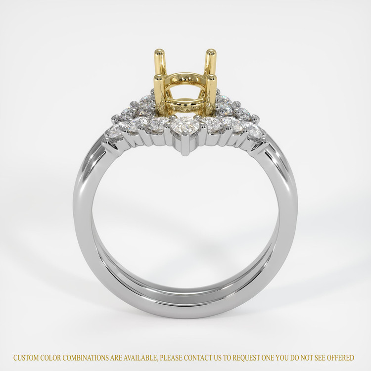 18K Yellow & White Accent Stones Ring Setting