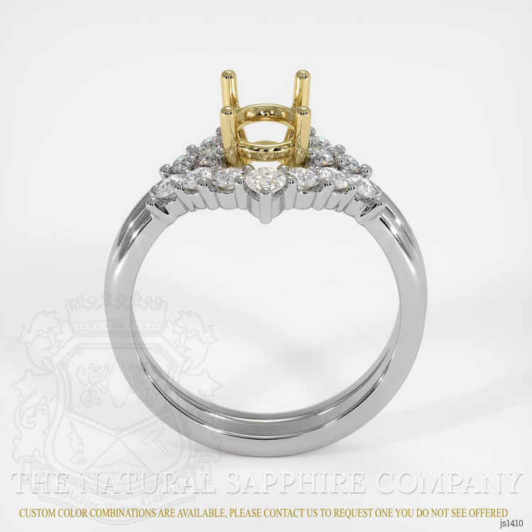 18K Yellow & White Accent Stones Ring Setting