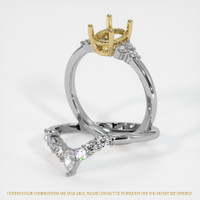 18K Yellow & White Accent Stones Ring Setting Image