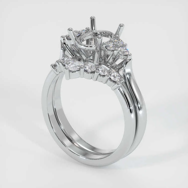 Platinum 950 Accent Stones Ring Setting