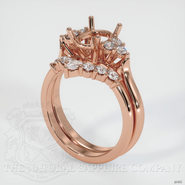 14K Rose Gold Accent Stones Ring Setting