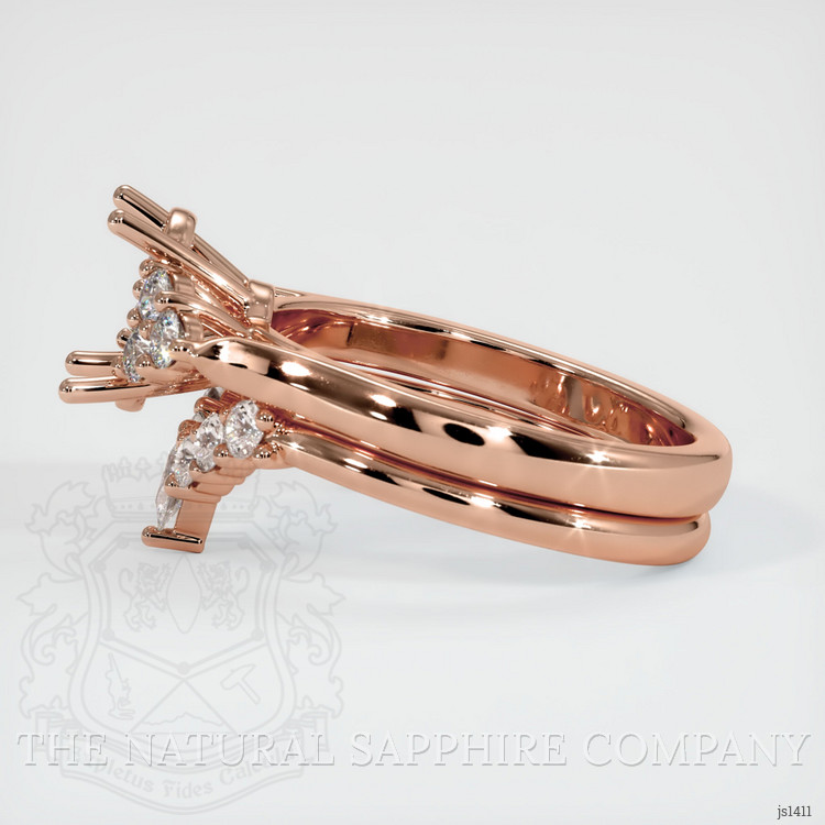 14K Rose Gold Accent Stones Ring Setting