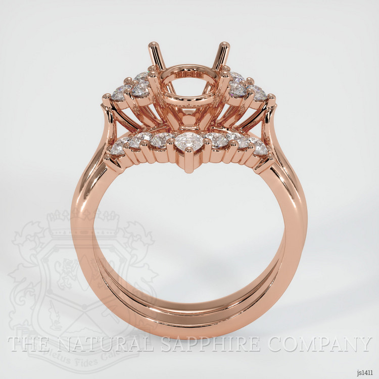 14K Rose Gold Accent Stones Ring Setting