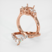 14K Rose Gold Accent Stones Ring Setting Image