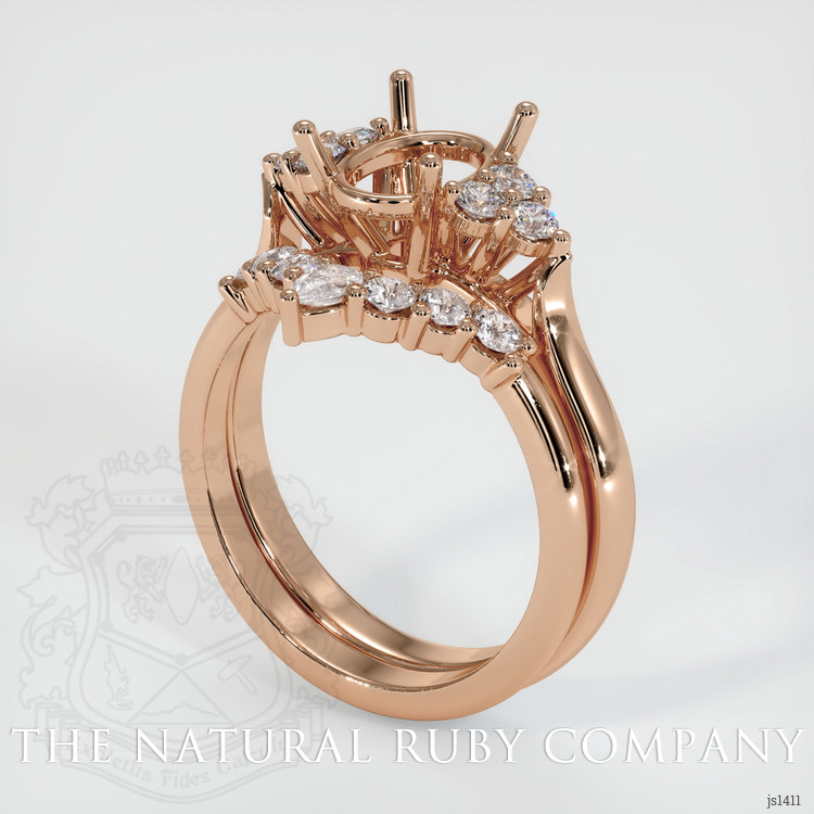 18K Rose Gold Accent Stones Ring Setting