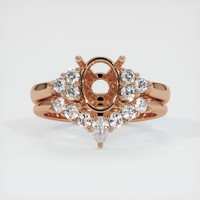 18K Rose Gold Accent Stones Ring Setting Image