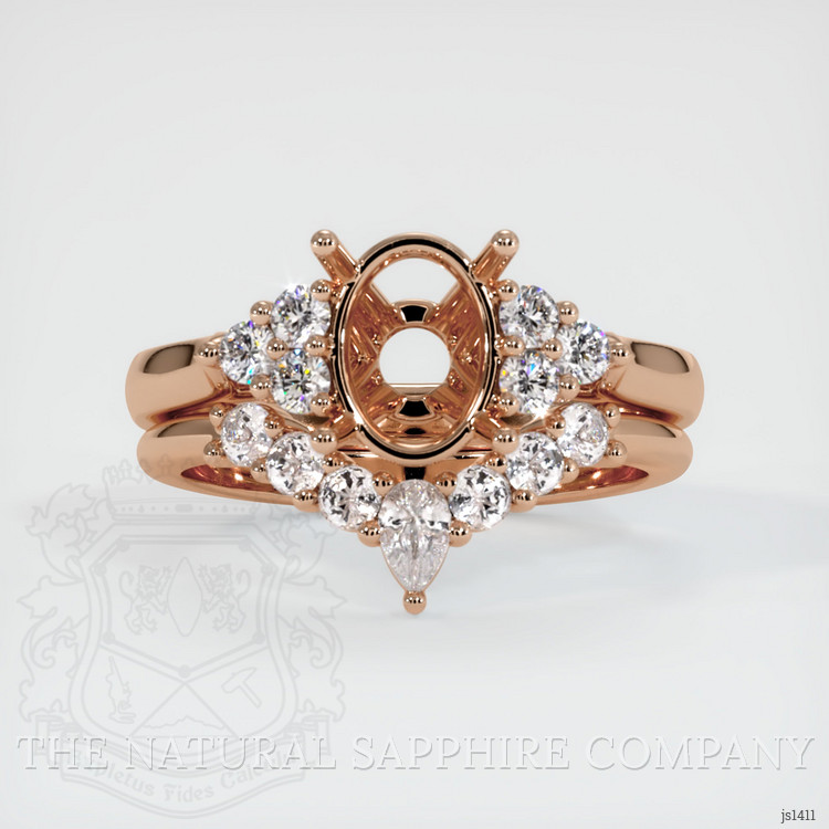 18K Rose Gold Accent Stones Ring Setting
