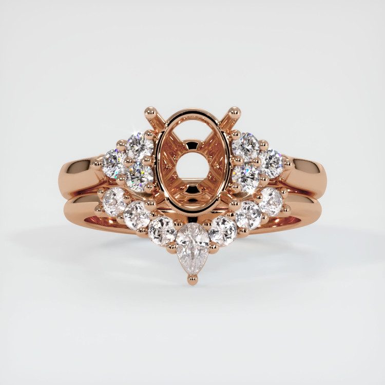 18K Rose Gold Accent Stones Ring Setting