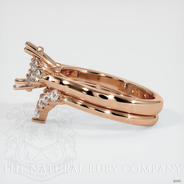 18K Rose Gold Accent Stones Ring Setting