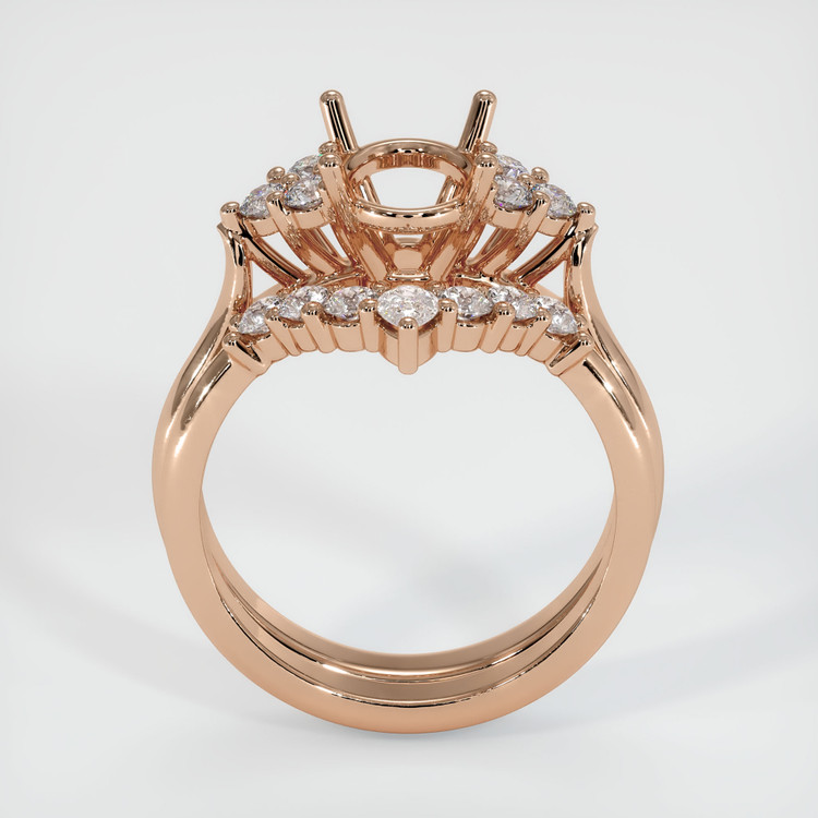 18K Rose Gold Accent Stones Ring Setting