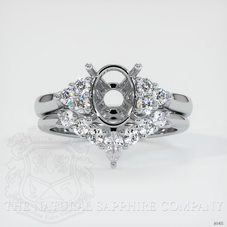 10K White Gold Accent Stones Ring Setting