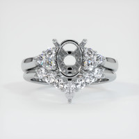 14K White Gold Accent Stones Ring Setting Image