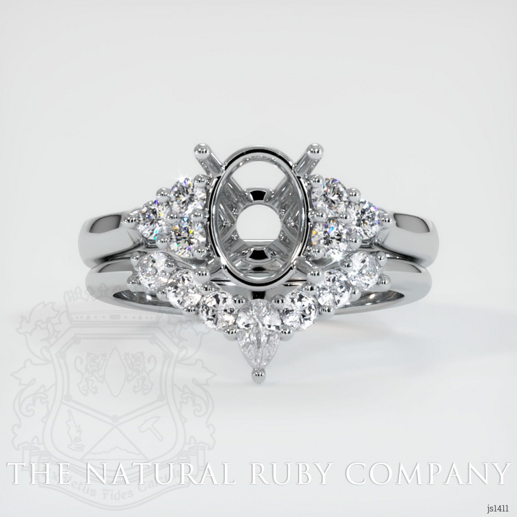 14K White Gold Accent Stones Ring Setting