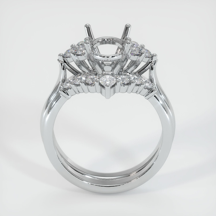 14K White Gold Accent Stones Ring Setting