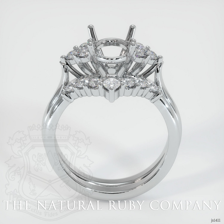 14K White Gold Accent Stones Ring Setting
