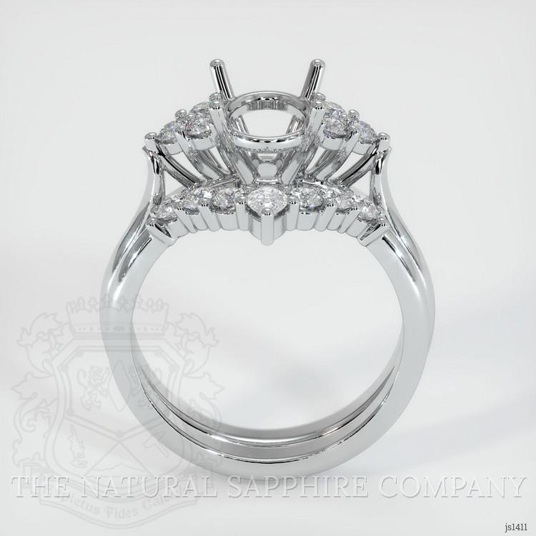 14K White Gold Accent Stones Ring Setting