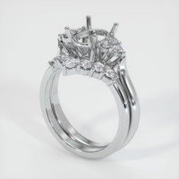 Wedding Set Emerald Ring 1.32 Ct., 18K White Gold Combination Setting