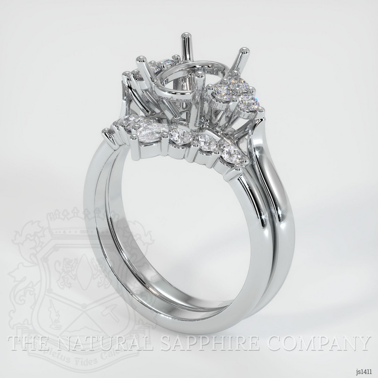 18K White Gold Accent Stones Ring Setting