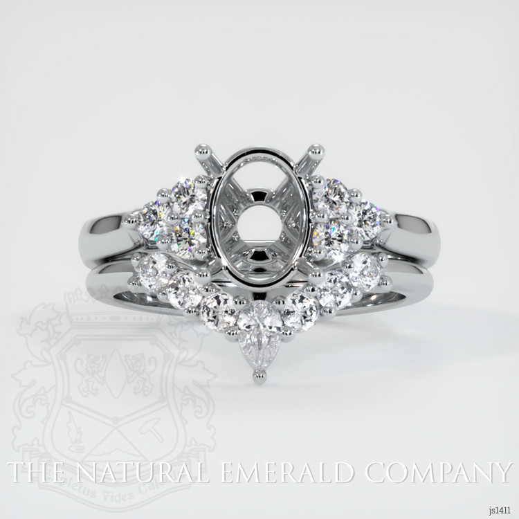 18K White Gold Accent Stones Ring Setting