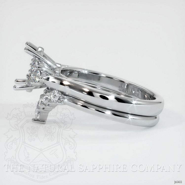 18K White Gold Accent Stones Ring Setting