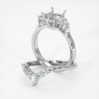 18K White Gold Accent Stones Ring Setting Image