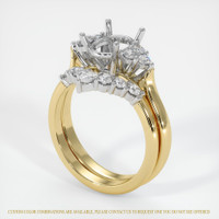 14K White & Yellow Accent Stones Ring Setting Video