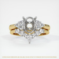 14K White & Yellow Accent Stones Ring Setting Image