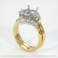 18K White & Yellow Accent Stones Ring Setting Video