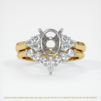 18K White & Yellow Accent Stones Ring Setting Image