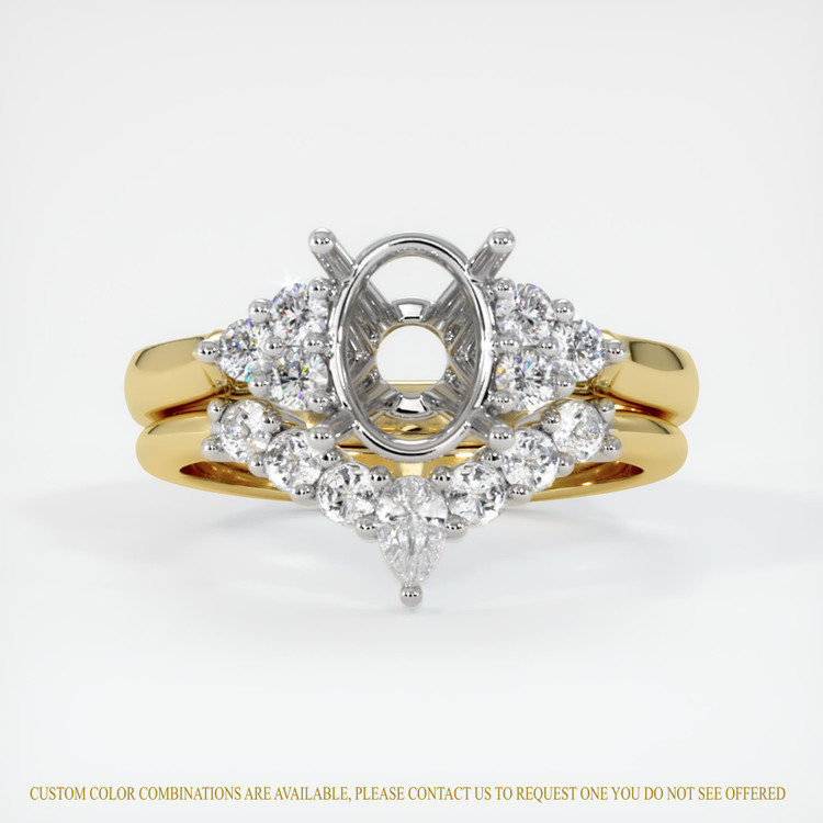 18K White & Yellow Accent Stones Ring Setting